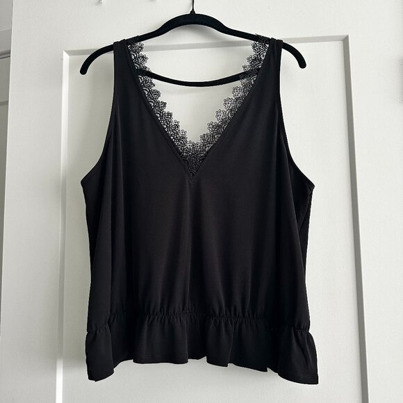 Express V-Neck Peplum Tank Top - Picture 1 of 6